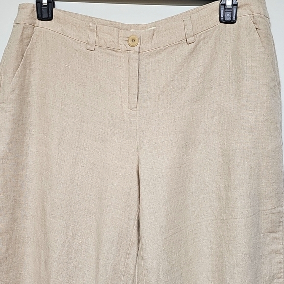 Eileen Fisher Natural Color Linen Straight Leg Pants, New, Sz Medium - Picture 2 of 11